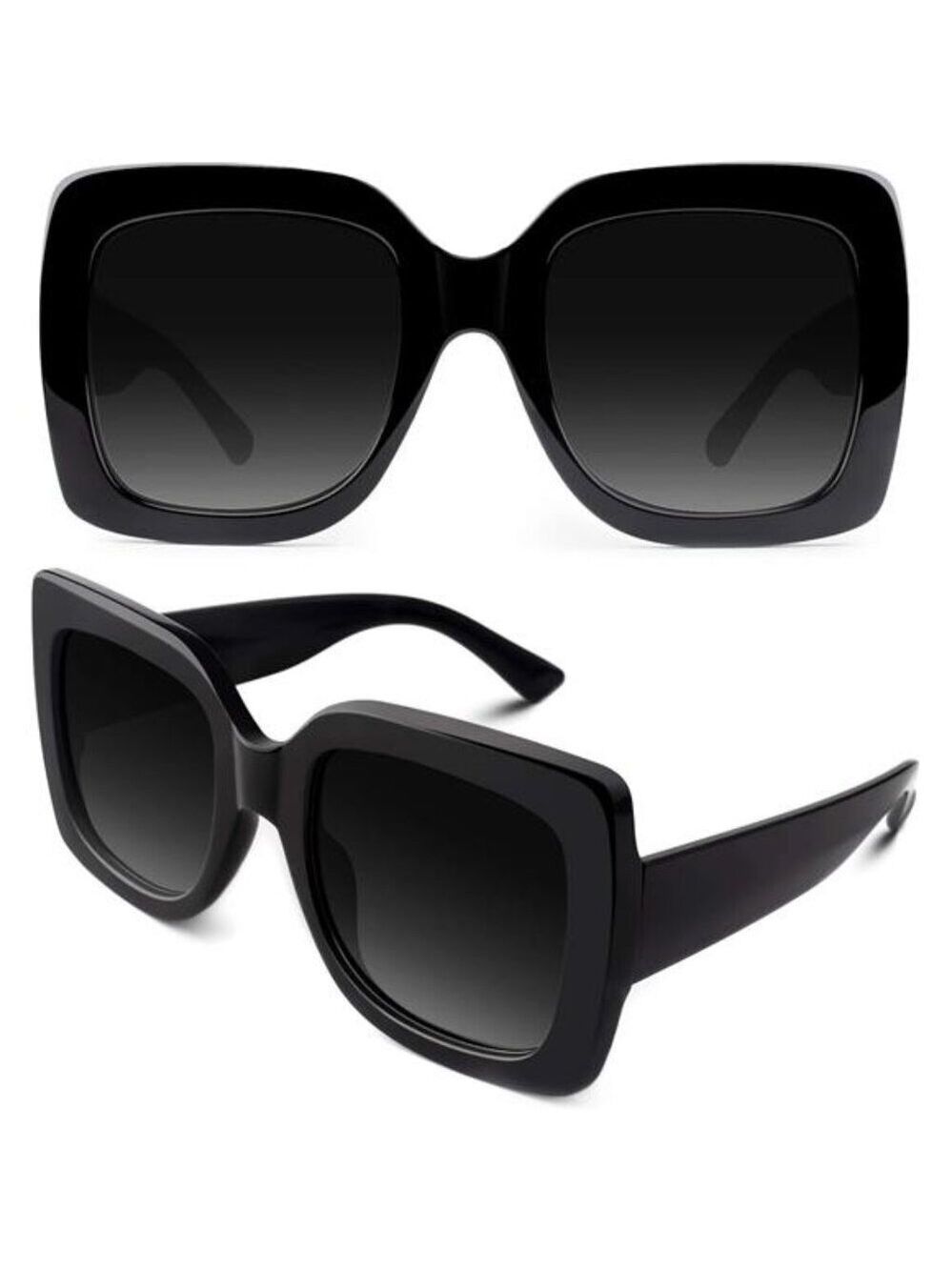 Womens Oversized Square Sunglasses Retro Vintage Trendy UV400 Fashion Shades